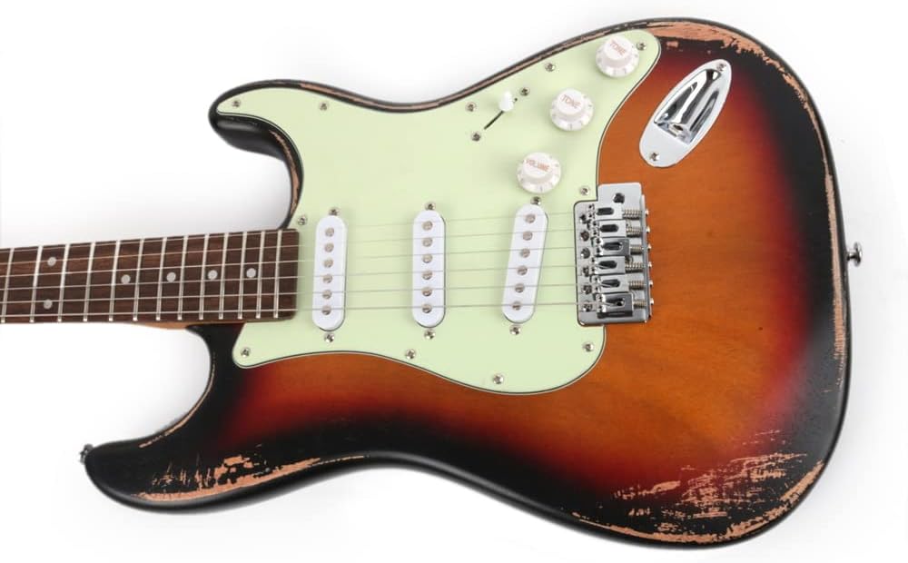 Fojill Light Relic Vintage Aged Full Size Electric Guitar Solid Mahogany Body Roasted Canadian Maple Neck Genuine Rosewood Fretboard Bone Nut With Gig Bag