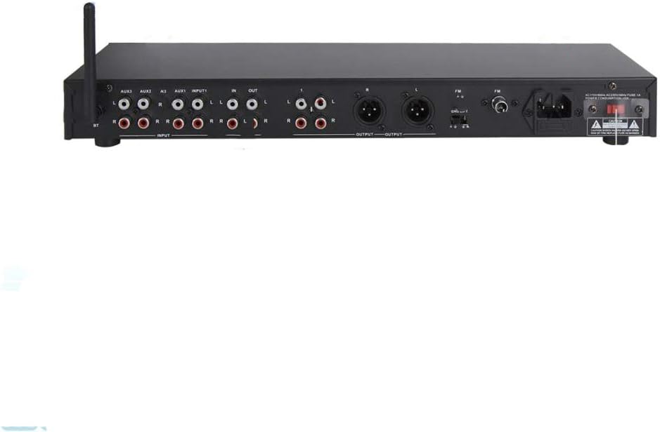 Pyle Rack Mount Studio Pre-Amplifier - Audio Receiver System w/ Digital LCD Display Bluetooth FM Radio Recording Mode Remote Control USB Flash or SD Card Reader Input and Output Jack - PPRE70BT