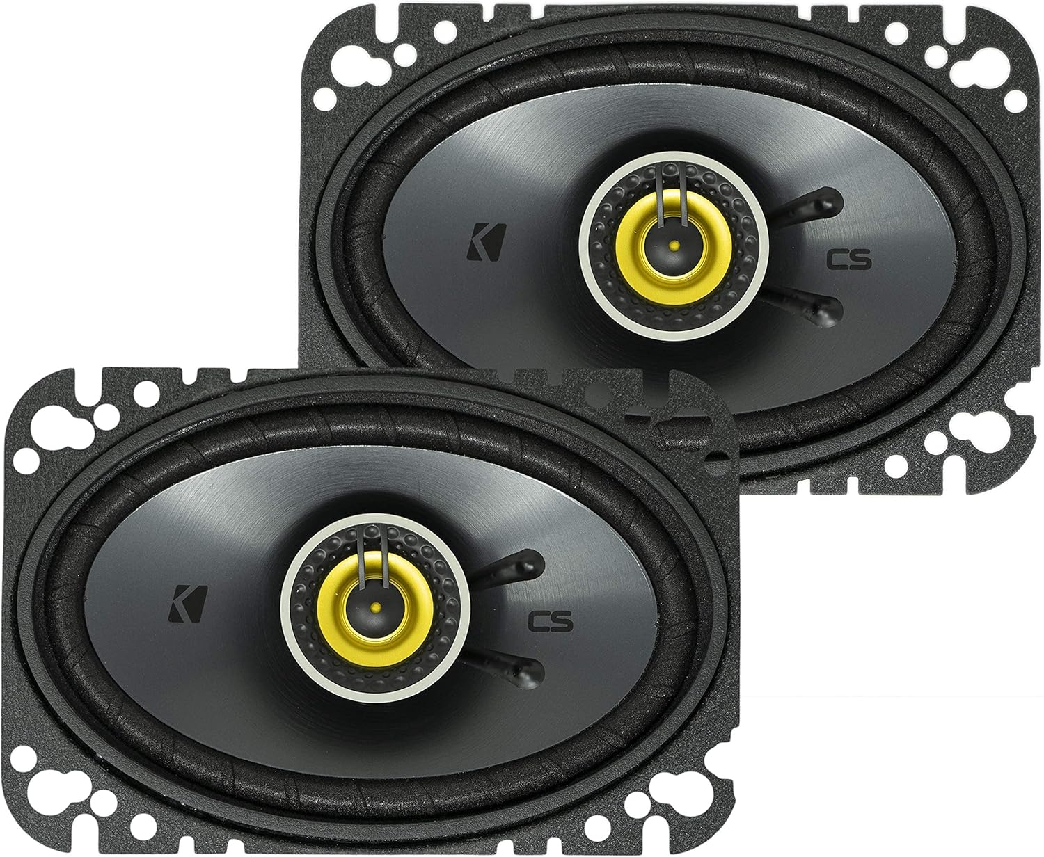 KICKER CSC46 CS Series 4 x 6 150 Watt 4 Ohm 2-Way Car Audio Coaxial Speakers System with Polypropylene Cone, PEI Tweeters and EVC Technology, Pair (Renewed)