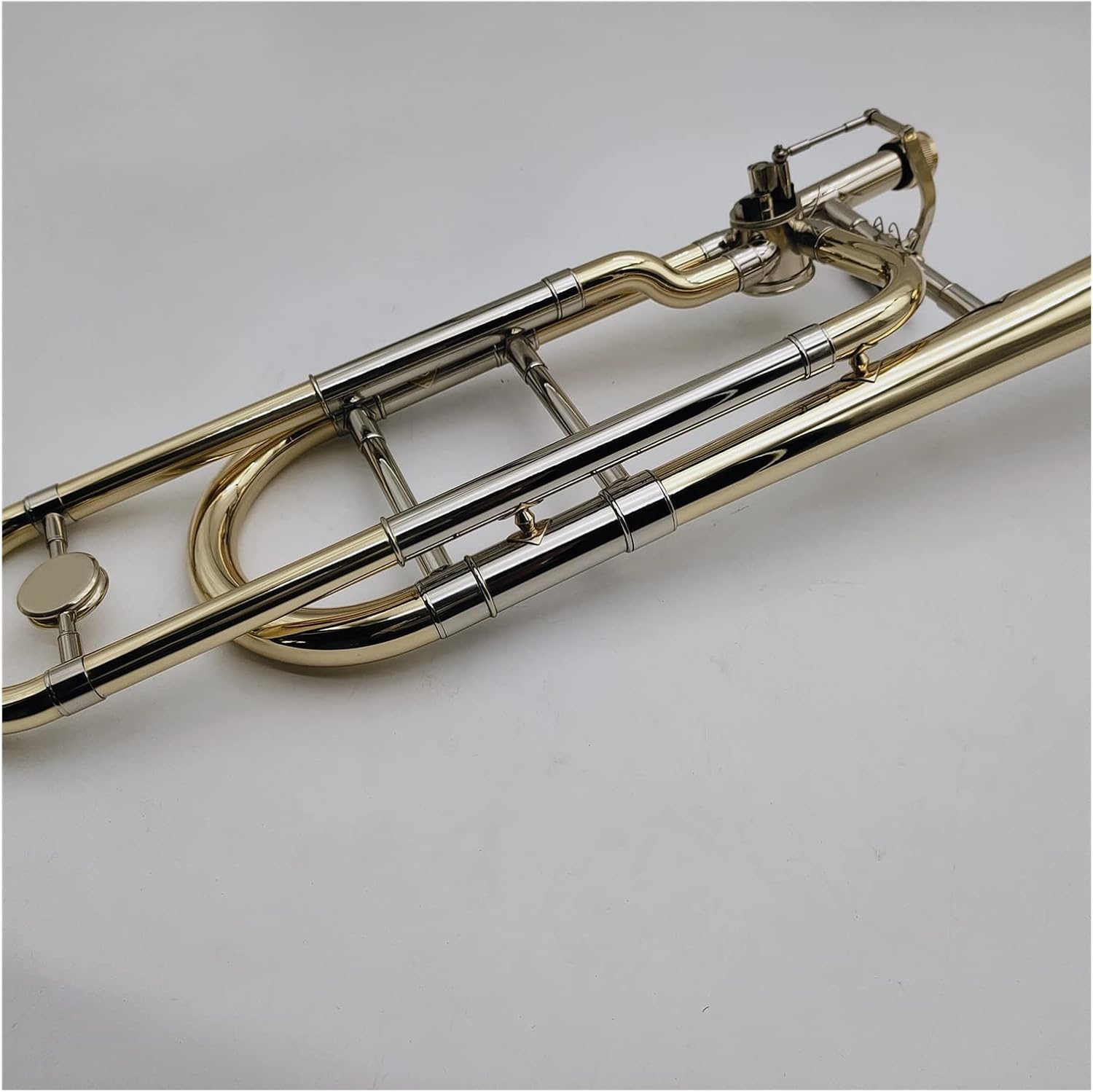 TSTS Trombone Bb/F Tenor Brass Lacquered Gold Plated Professional Musical Instrument with Mouthpiece Case Beginner Trombone