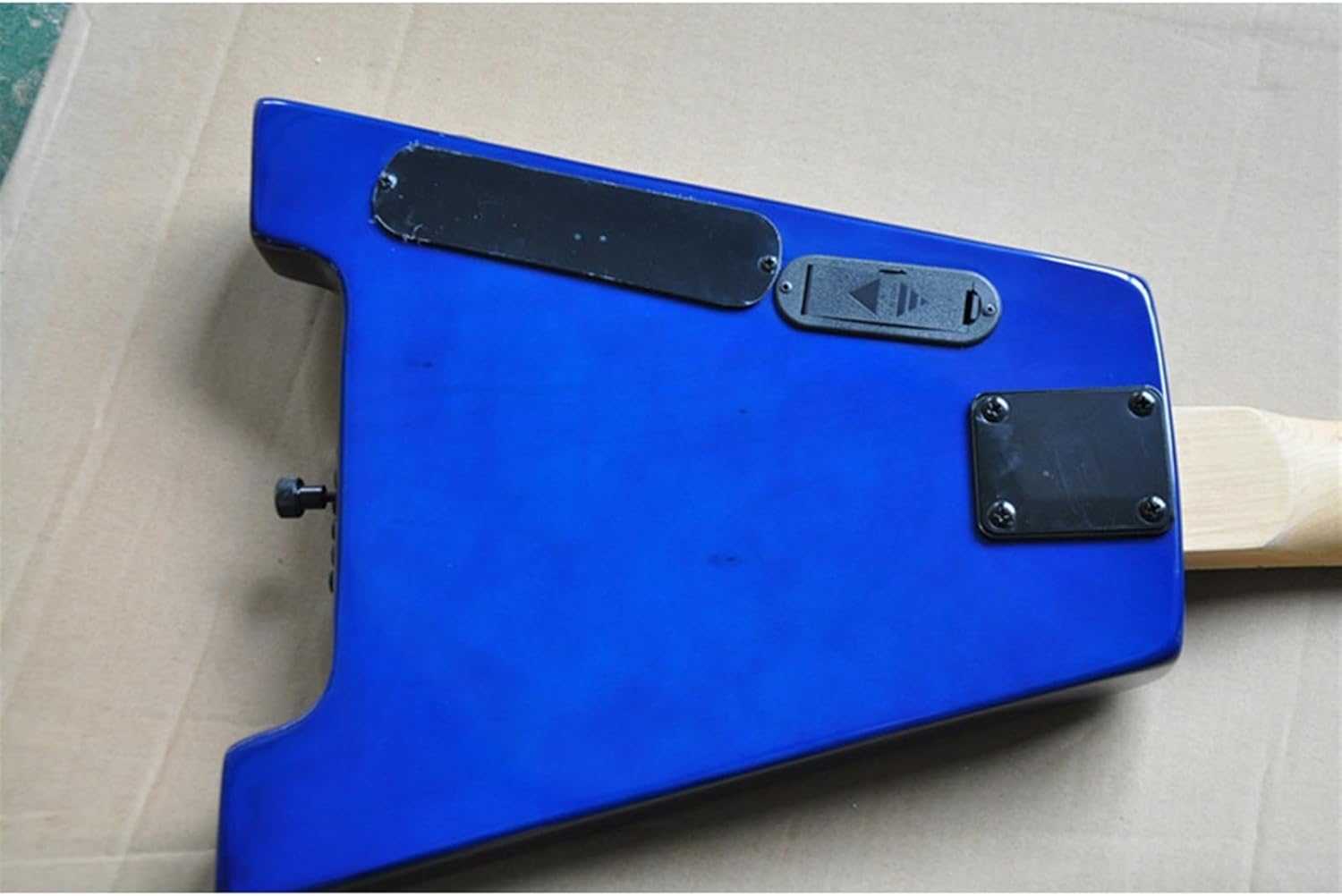 24 Frets 39 Inches Blue Headless Electric Guitar with Basswood Body Maple Fretboard Professional Headless Guitar