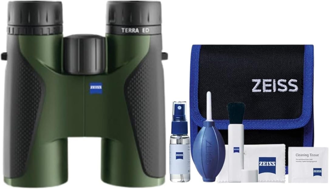 Zeiss 10x42 Terra ED Binoculars & Cleaning Kit Combo (Green)