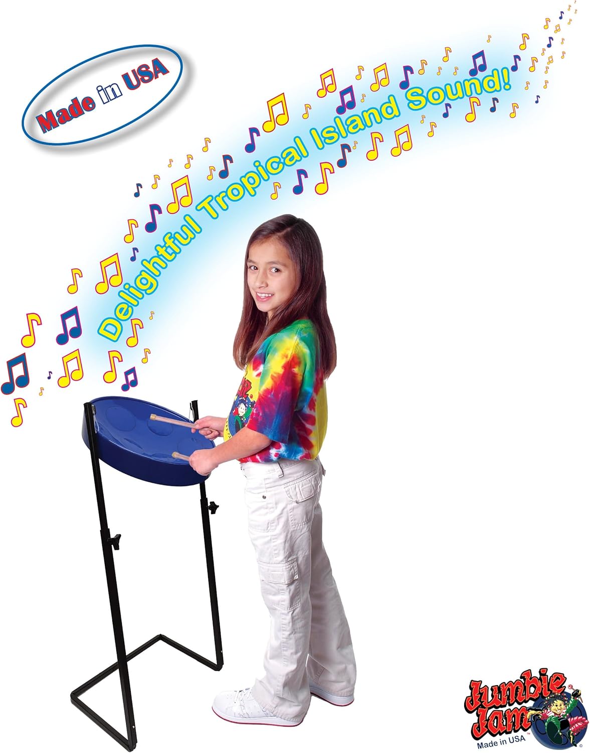 Jumbie Jam Steel Drum Ready-To-Play-Kit Blue Finish with Metal Z-Floor Stand