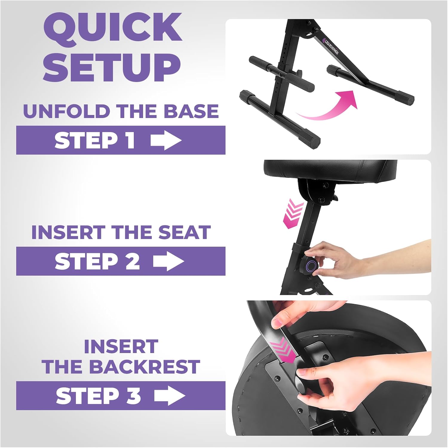 Liquid Stands Guitar Stool Adjustable Stool - Standard Musician Drum Throne with Backrest - Guitar Seat Drum Seat, Musician Chair, Chair for Adults, Kids, Drummer and Guitarist