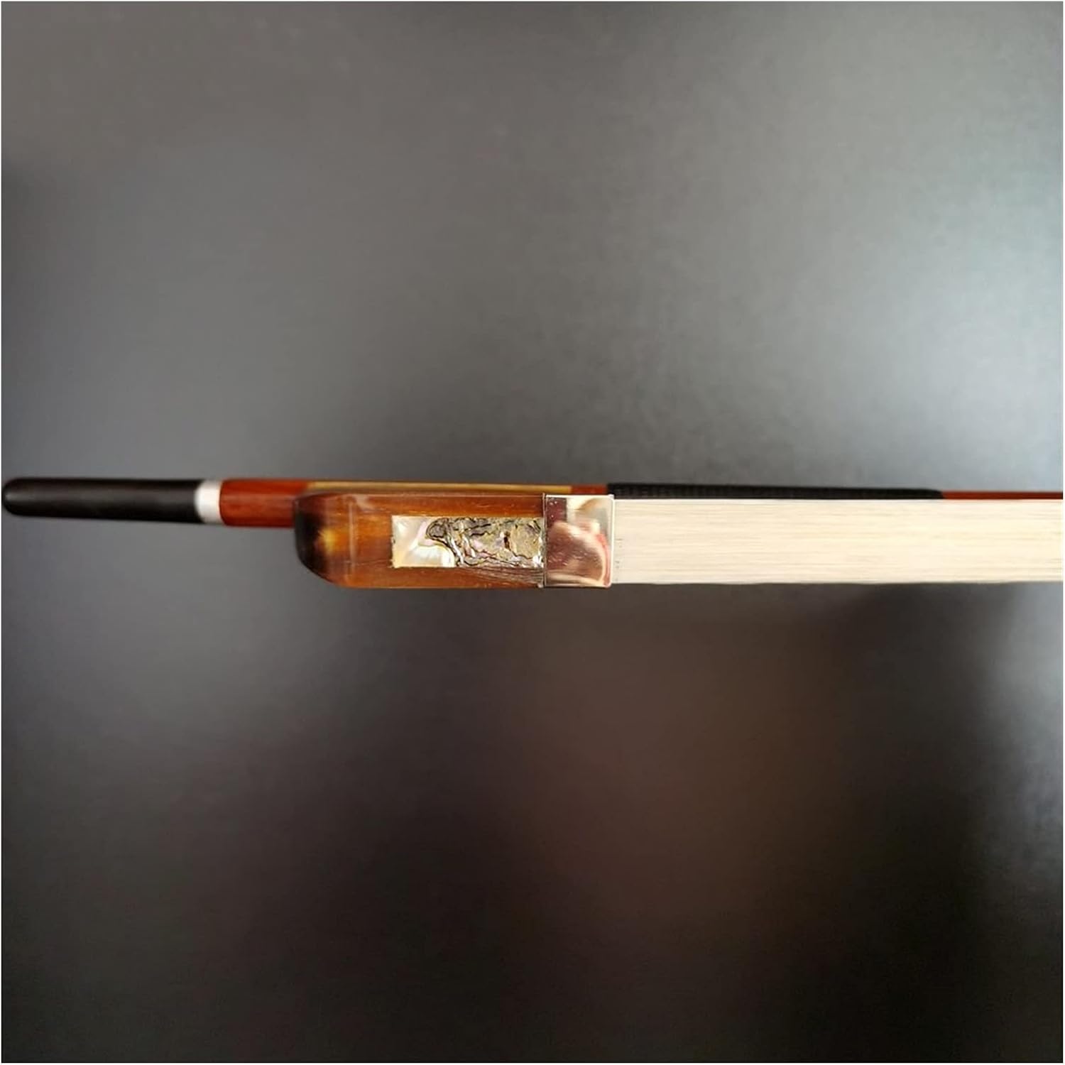 TSTS 4/4 Size Bass Bow Brazilwood Round Stick Red - Nickel Silver Parts Full Size Violin Bow