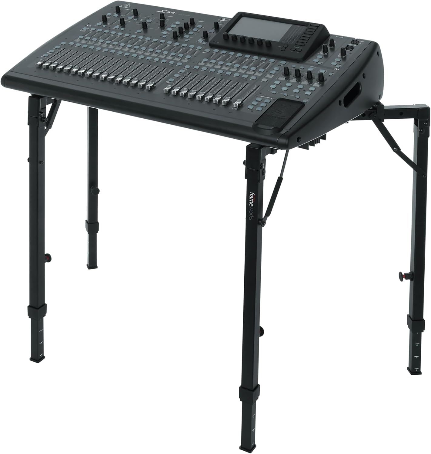 Gator Frameworks Adjustable T-Stand Folding Workstation or Keyboard Stand, Weight Capacity of 250lbs (GFW-UTL-WS250)