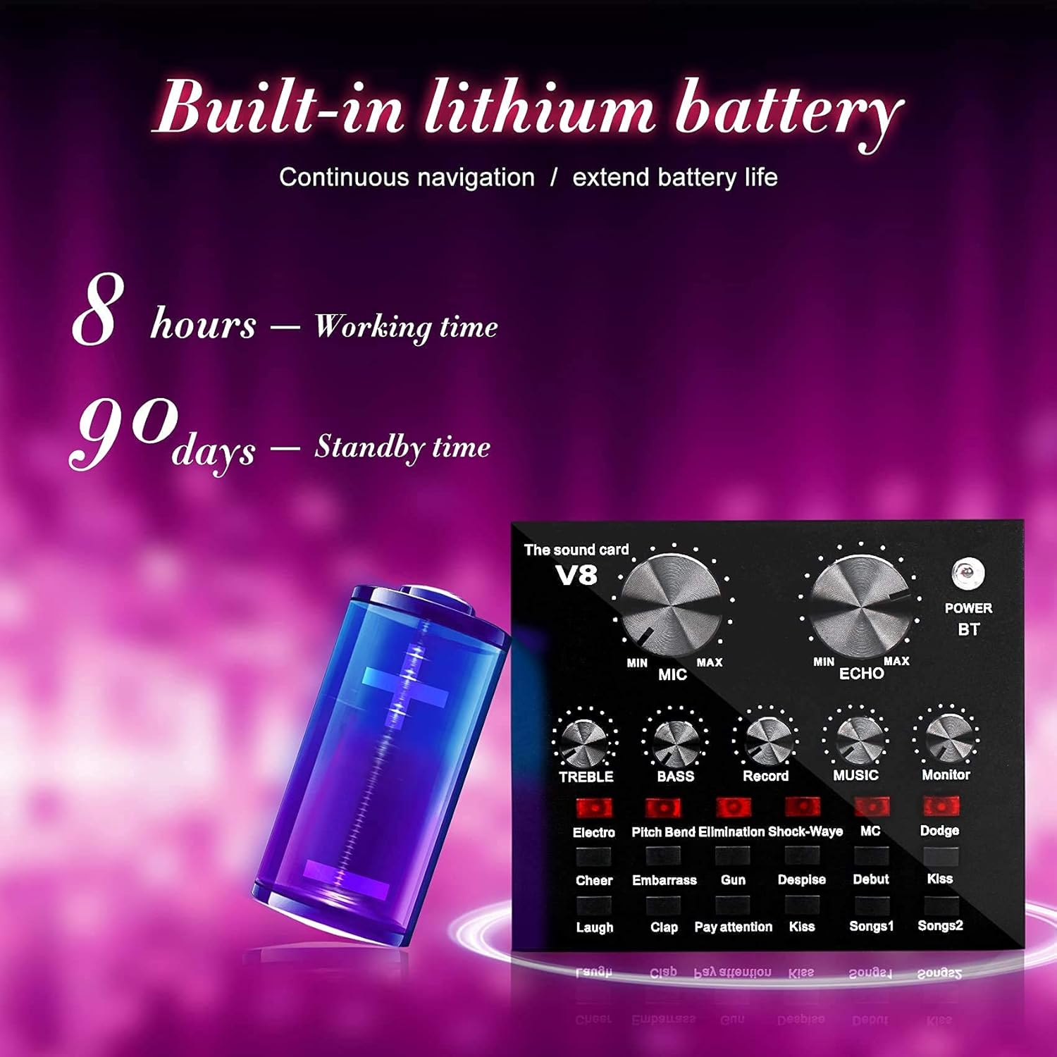 Professional Sound Card,Microphone Kit,for Living Show,USB Microphone Reverb Set,Condenser Microphone Set for Network Shouting,Personal Recording Vocal Microphones