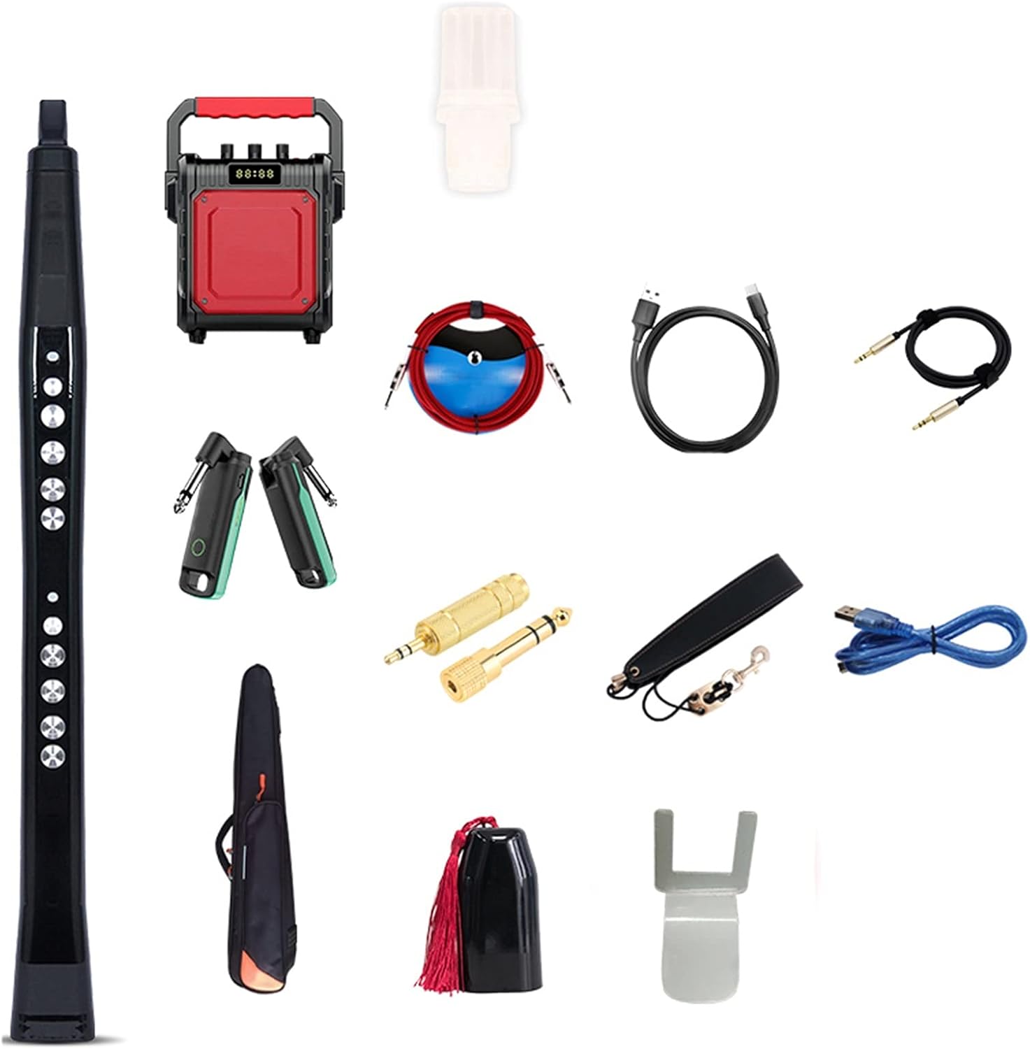 Sax Beginners Kit Digital Saxophone Electric Saxophone Blowpipe Electronic Blowpipe Wind Instrument (Color : 2)
