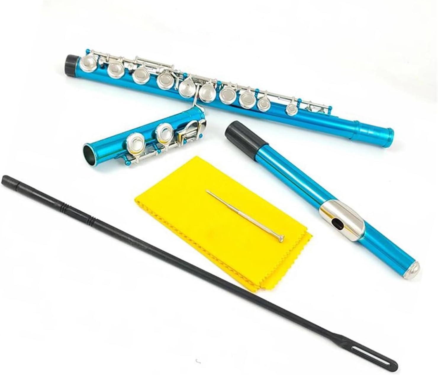 Professional Flute 16 C Blue E Key Woodwind Instrument