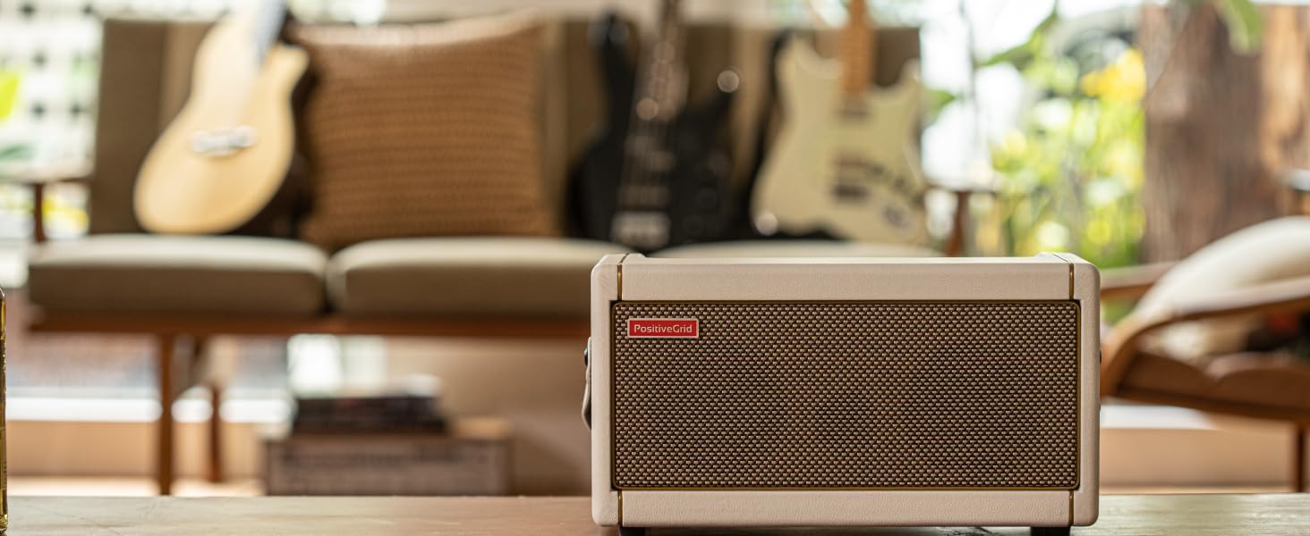 Positive Grid Spark Pearl Guitar Amplifier Electric, Bass and Acoustic Guitar 40-Watt Combo Practice Amp with Spark Mobile App (Pearl)