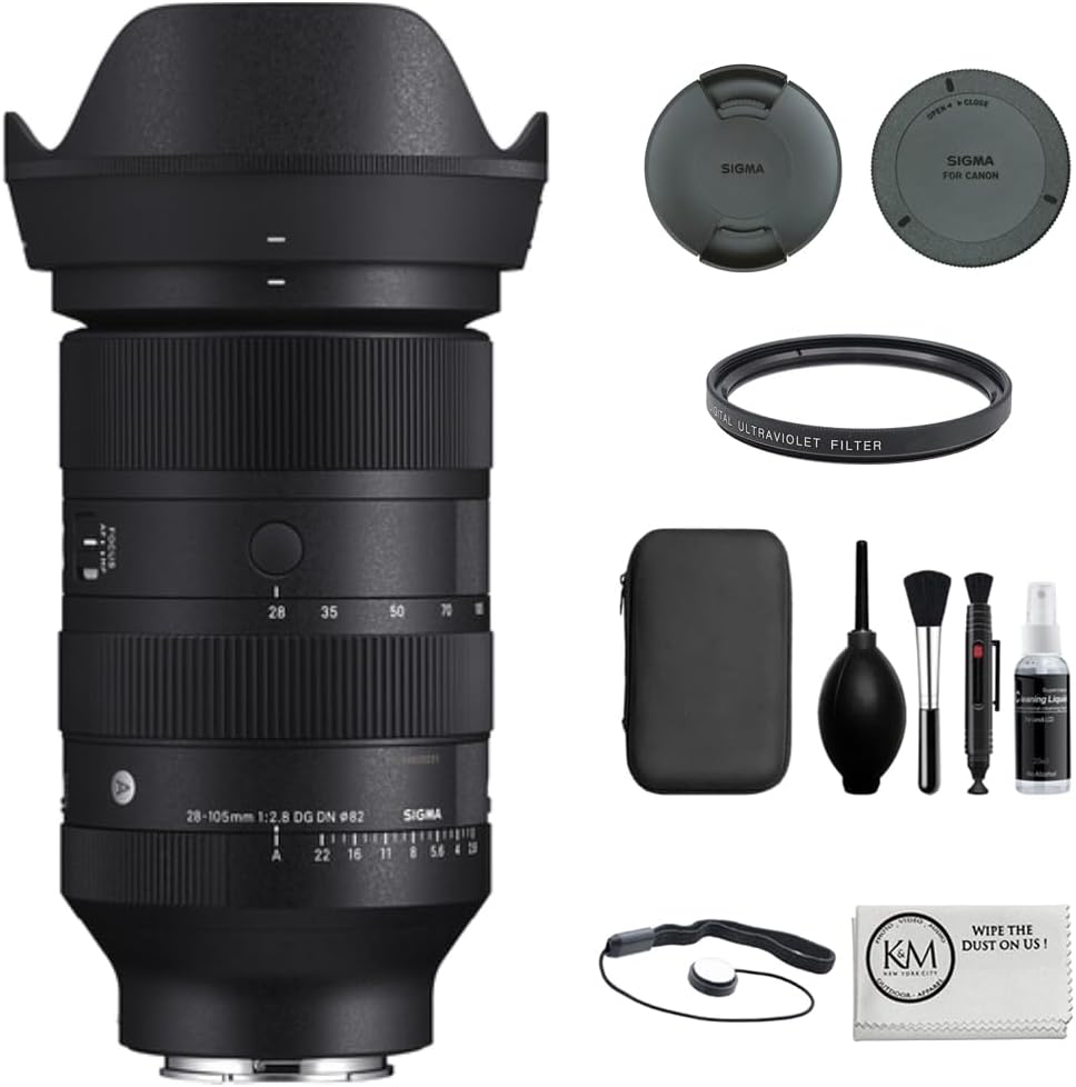 Sigma 28-105mm f/2.8 DG DN Art Lens | Sony E Bundled with UV Filter + Photo Starter Kit + Microfiber Cleaning Cloth (4 Items)