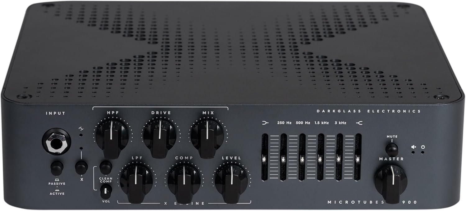 Darkglass Microtubes X 900, 900-watt Bass Amplifier Head w/ X Engine Distortion Circuit and 6-band Graphic EQ - Black