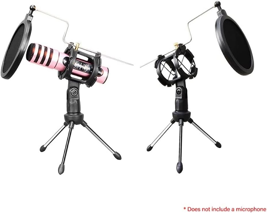 Desktop Universal Anti- Microphone Shock Mount Holder Tripod Stand Bracket