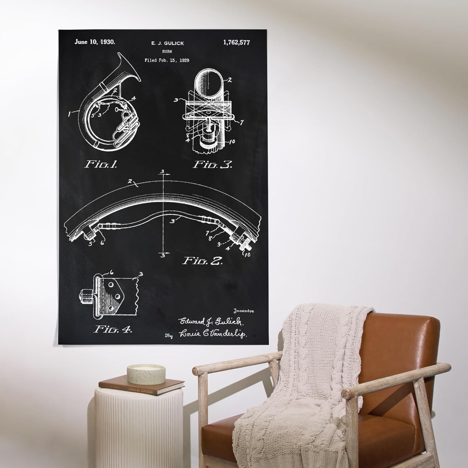 Lantern Press 36x54 Inch Giclee Print, Blackboard Patent, Sousaphone
