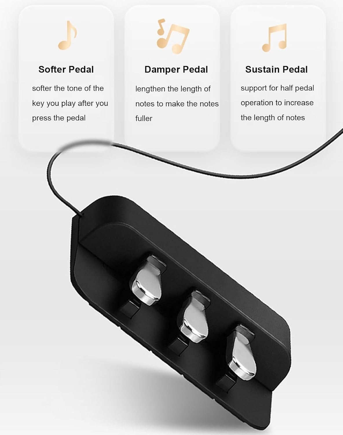 Electronic Keyboards Instrument Digital Piano 88 Keys Keyboard Piano Built-in Speakers Full Size Electric Piano For Beginner Adults With Triple Pedal And MIDI Connecting(White)