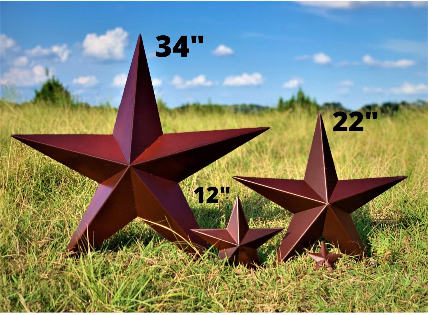 Barn Star - Metal Stars for Outside Texas Stars Art Rustic Vintage Western Country Home Farmhouse Wall Decor (22