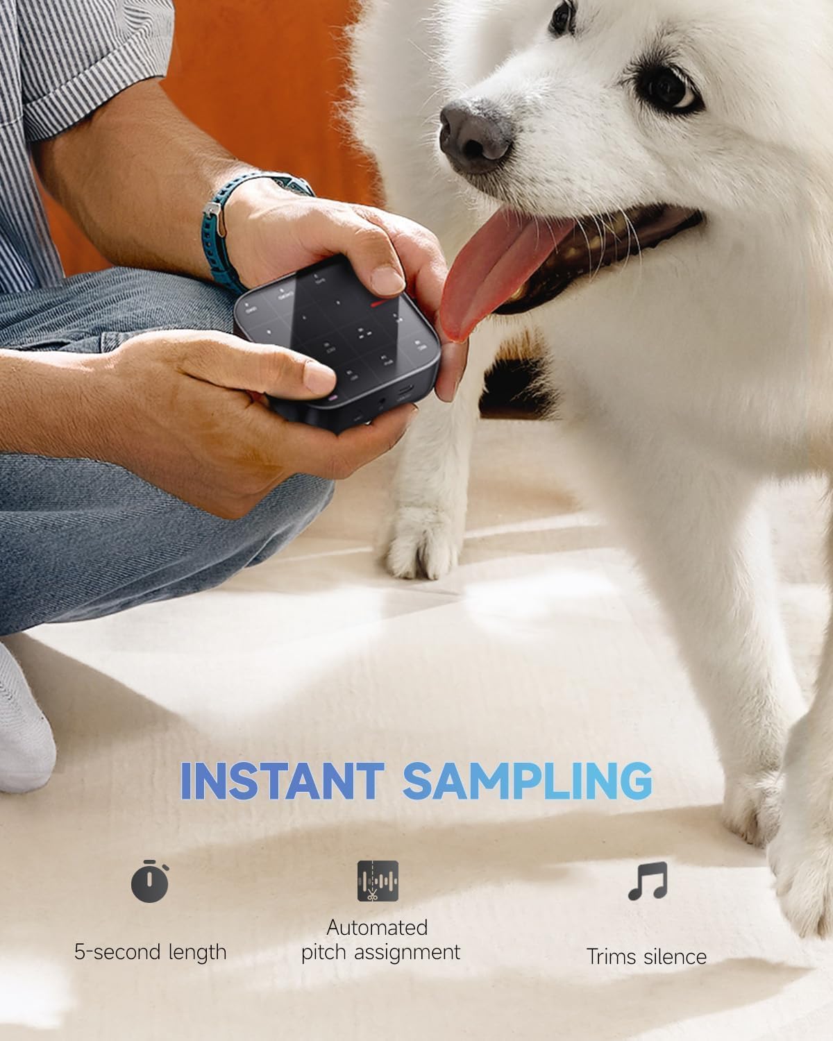 Donner MEDO Bluetooth MIDI Controller, Portable Groovebox | Chord, Sample, Lead, Bass, Drum | Built-in Looper and Synth | iOS, Mac, Windows, Android | Silicone Sleeve, Donner Play & MEDO SYNTH App