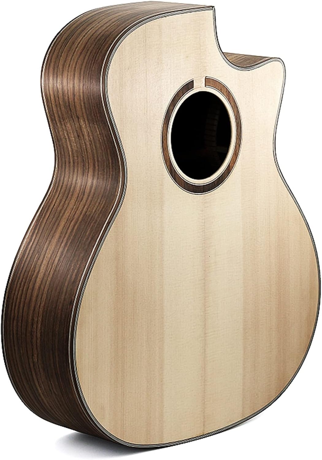 Folk Guitar Missing Corner Full Single Finished Barrel Combination Rosewood Spruce Veneer DIY Guitar Material Unfinished Guitar Body
