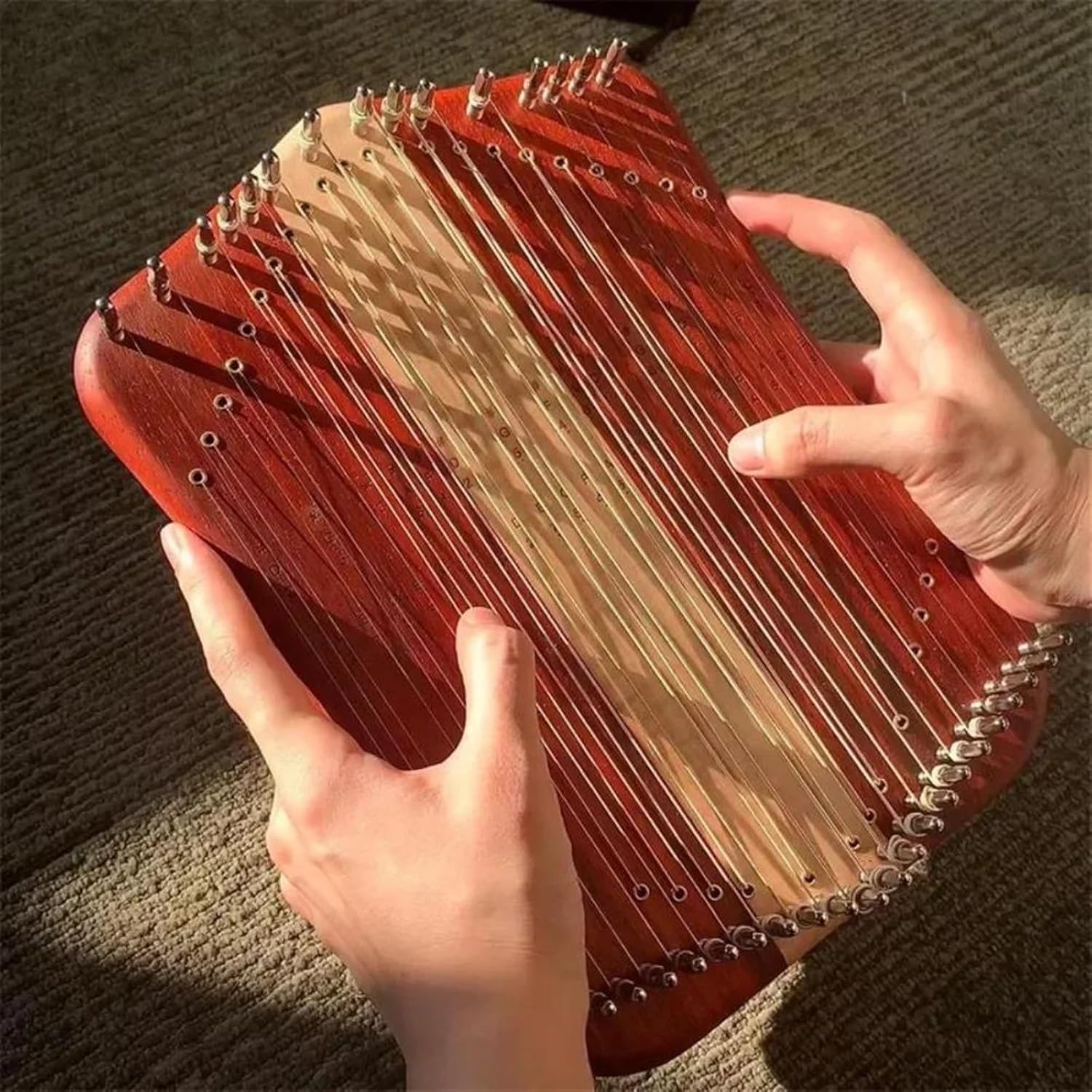 Lyre Harp Set Professional Musical Instruments And Accessories Beginners Wooden Harp 37 String Lyre Harp