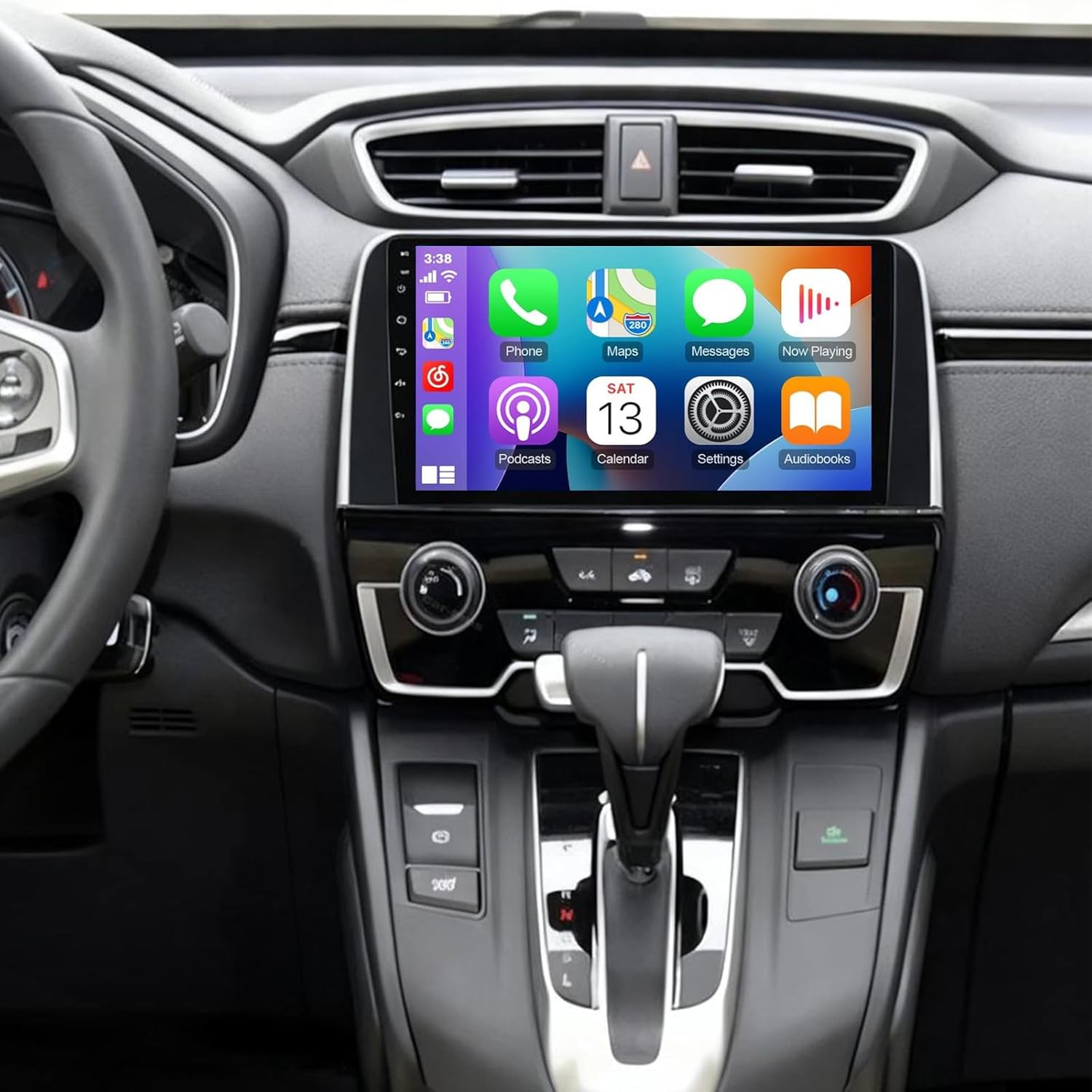 PHEZEN 9 inch Touchscreen Car Stereo Fit for Honda CRV 2017-2021, Android 15 Double Din Car Radio with Carplay & Android Auto in-Dash Navigation BT Mirror Link WiFi Backup Camera 2+64G