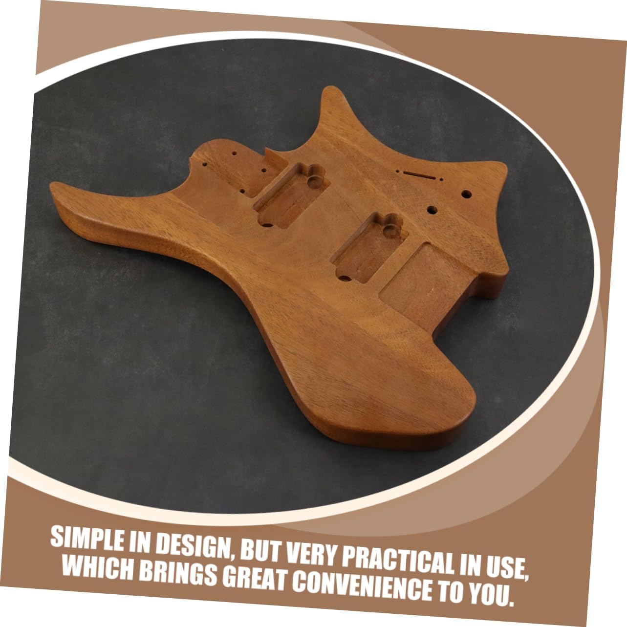 Totority Unfinished Electric Guitar Body Versatile Guitar Accessory for Custom Projects Headless Design for Easy Tuning for Authentic Warm Tones Suitable for Various Music Styles