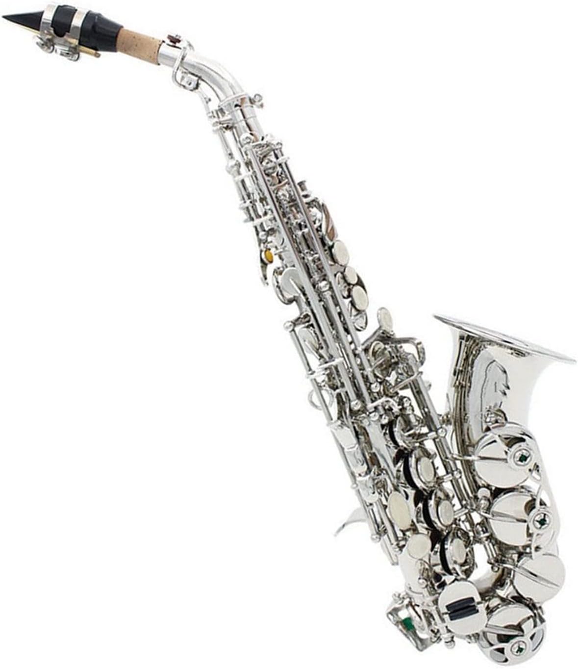 Bb Saxophone Silver Plated Brass Professional Woodwind Instrument B Flat Sax with Accessories