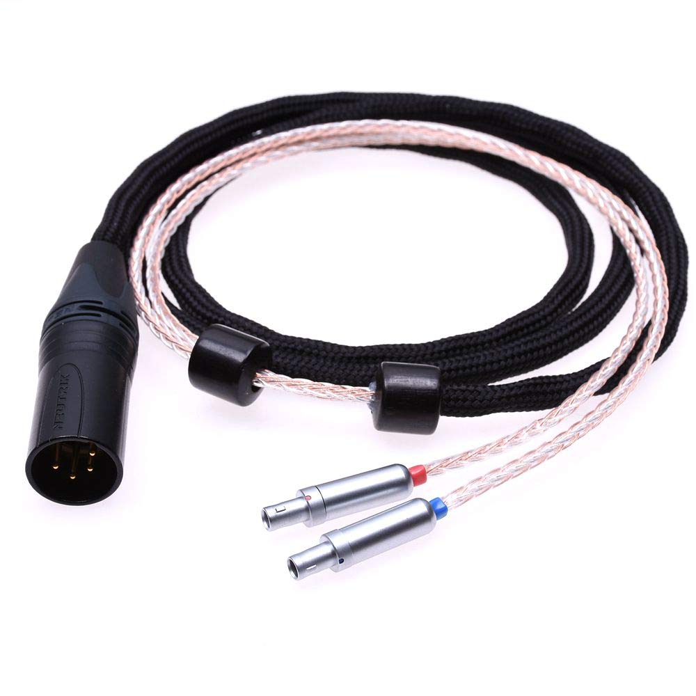 16 Cores 5N Silver Plated Hybrid Cable Compatible with for SENNHEISER HD800 (1.2M 16 Cores Hybrid, 4Pin XLR)