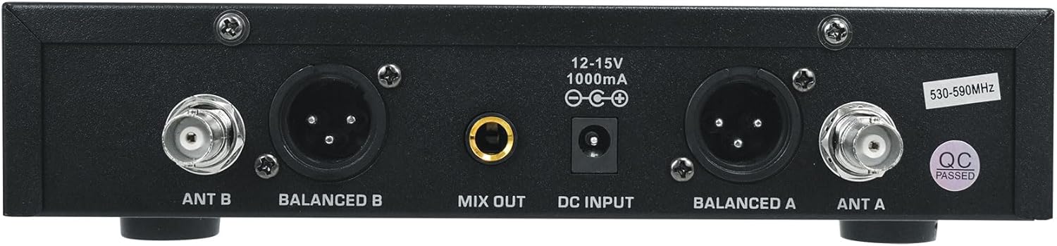 Rockville RWM-200 H2 Dual Handheld UHF Microphone System, 200 Channels, On-Mic 3-Band EQ & Echo, up to 500ft Range, XLR Outputs, Cardioid Mics, Full Metal Build, Ideal for Events, DJ, Karaoke