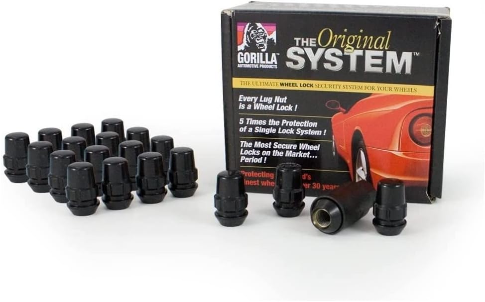 Gorilla Automotive System Lock 5LUG 14-1.50 Acorn BLK - 71643NBC