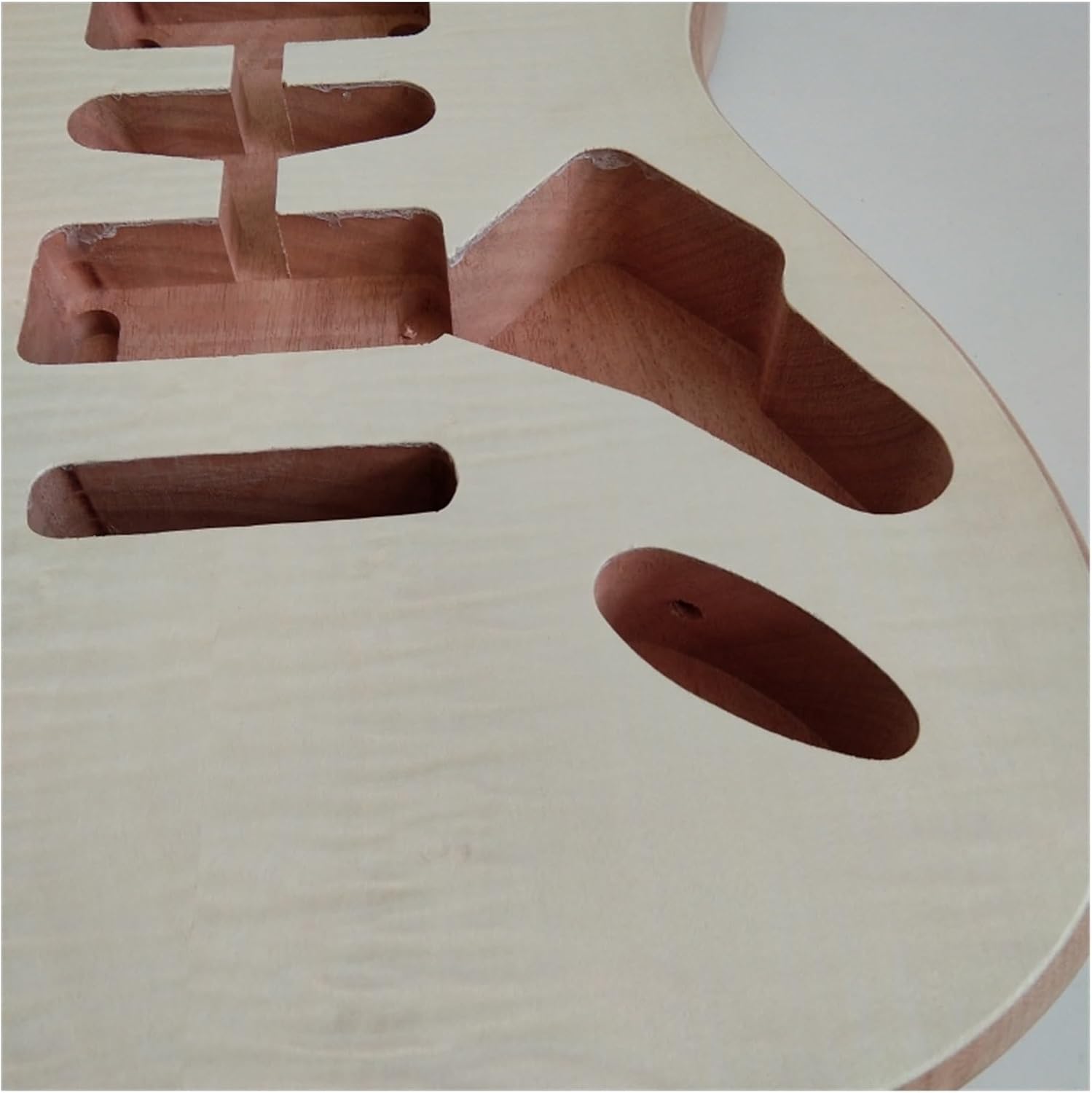 Guitar Body Guitar Replacement Parts 3-4-piece For ST Electric Guitar Body Mahogany Body With Grain Veneer No Paint