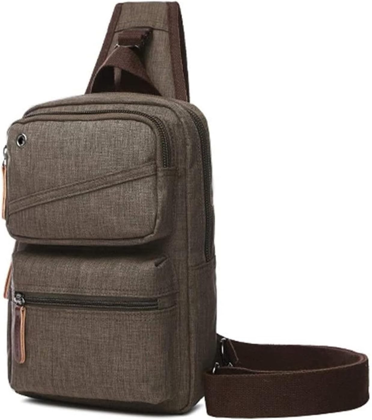 Men Lightweight Sling Shoulder Crossbody Bag Casual Canvas Backpack Chest Pack Anti Theft Travel Cycling Hiking Daypack bag