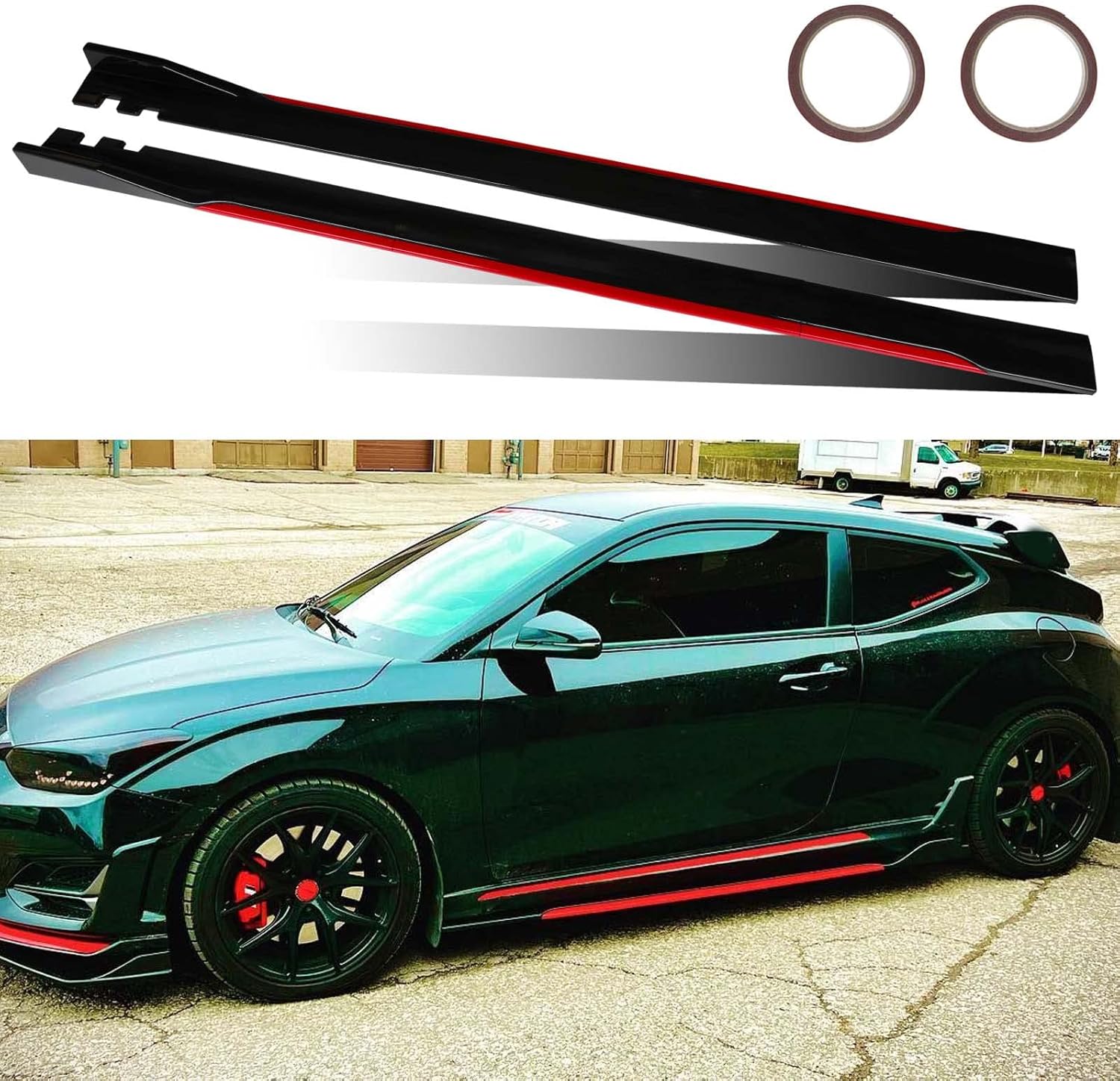 JMTBNO Universal 2M/78.7inch Car Side Skirt Extension Splitter fit, Side Skirts Rocker Panels Side Trim Spoiler Extension Lip Bottom Line, Side Skirt Rocker Panel Lip Splitter Diffuser