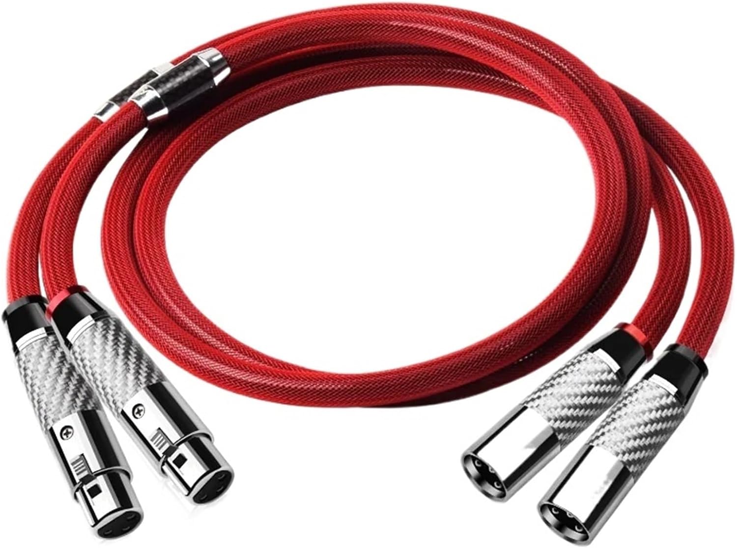 One Pair 2XLR Male To 2XLR Female Cable Hi-end Pure Silver 2XLR Balanced Cable for Microphone Amplifier(1.5m)