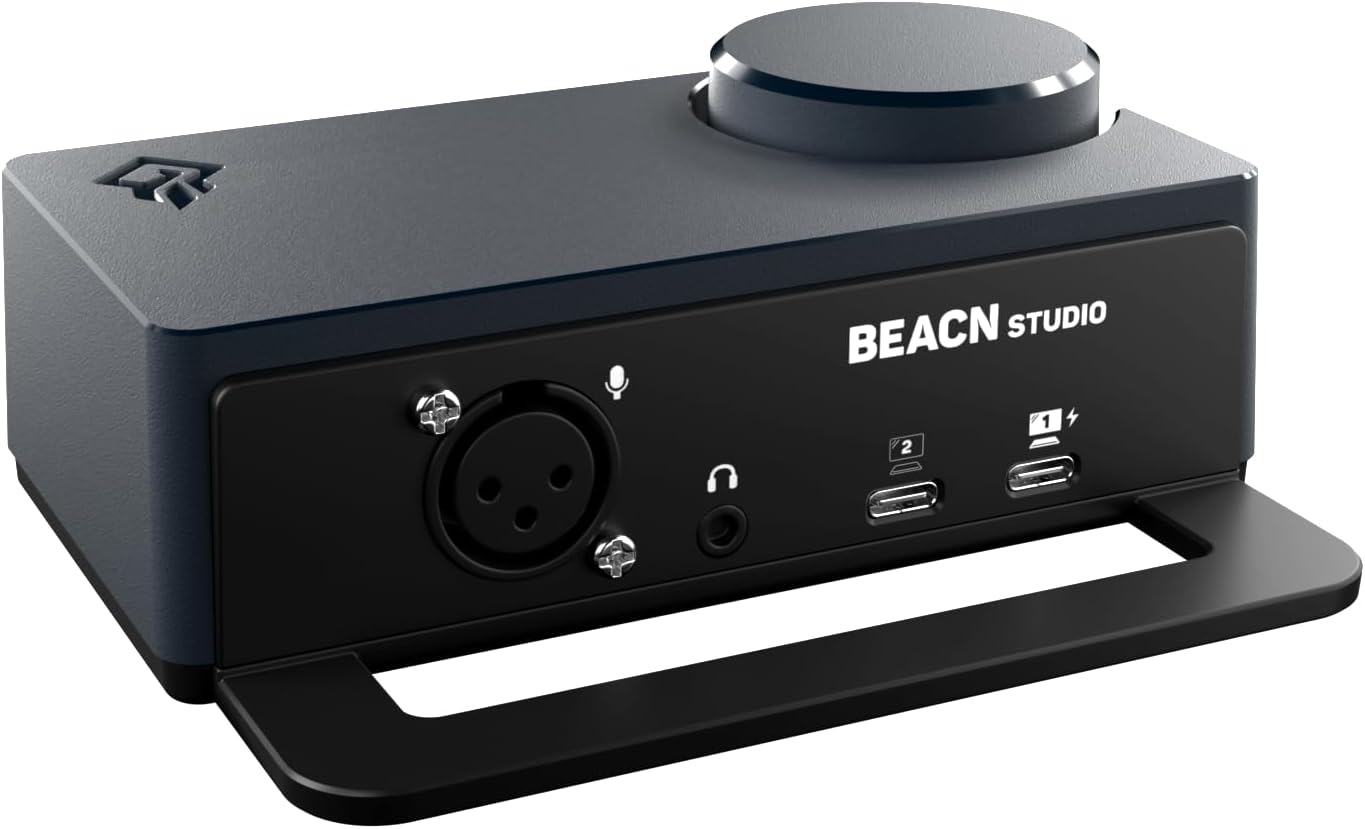 BEACN Studio – USB XLR Audio Interface for Creators, built in DSP mic chain, ultra-low-noise preamp, multi-channel dual PC and console USB-C connections, for Streaming, Gaming, and Podcasting (Dark)