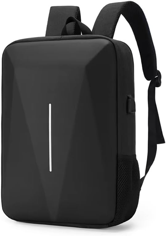 Modern Anti-Theft Laptop Backpack, Black, USB Charging Port, Waterproof Business Travel Bag with Reflective Strip, 45x28x8cm