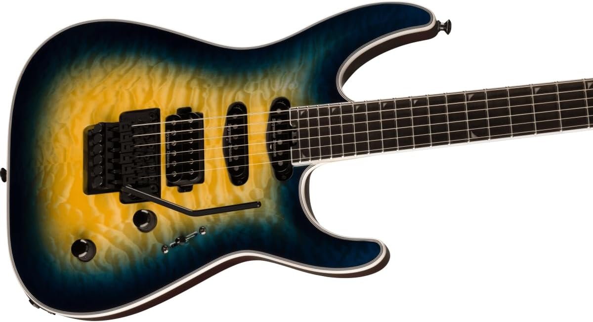 Jackson Pro Plus Series Soloist SLA3Q Electric Guitar - Amber Blue Burst