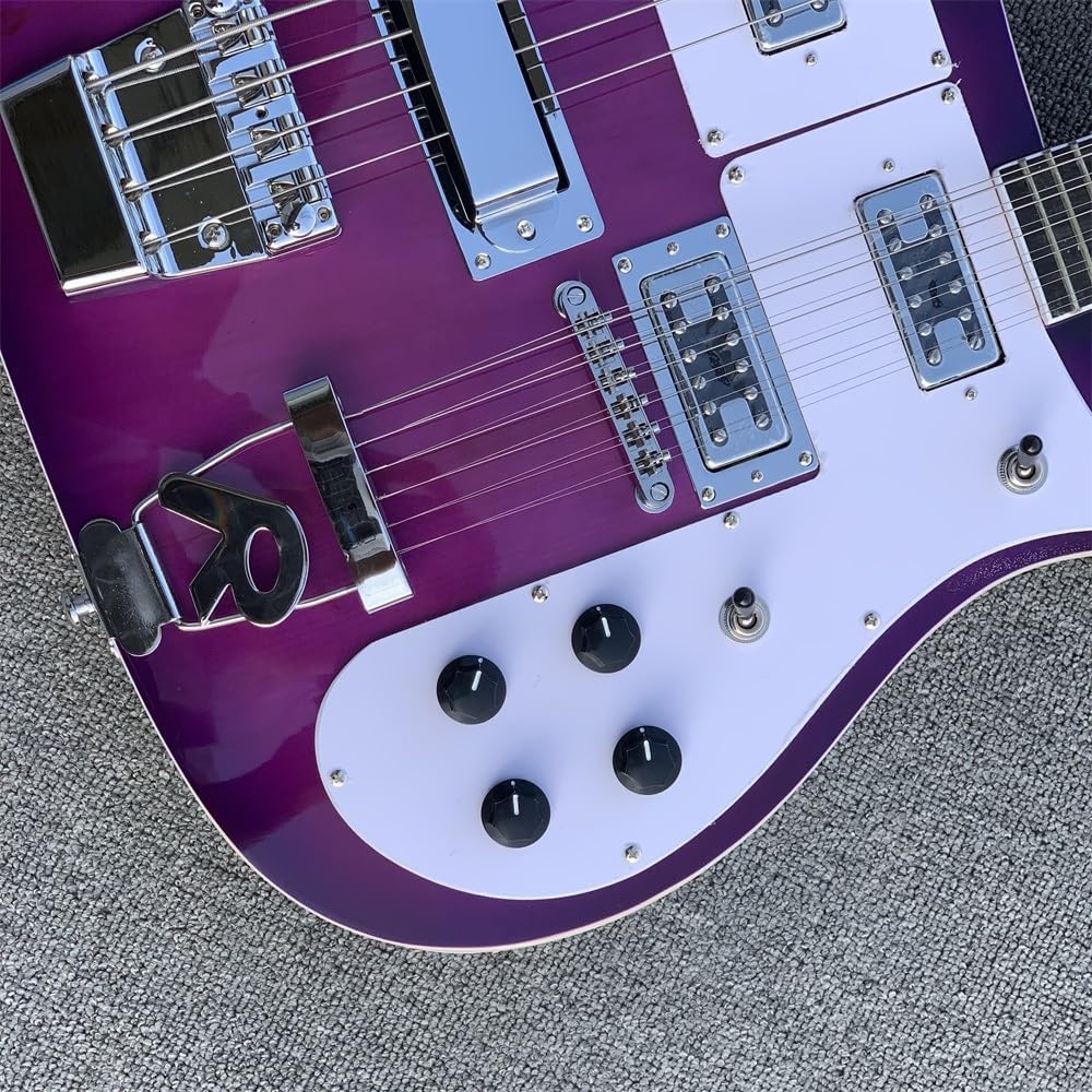 Custom Double Neck: 4-String Bass & 12-String Guitar - Purple