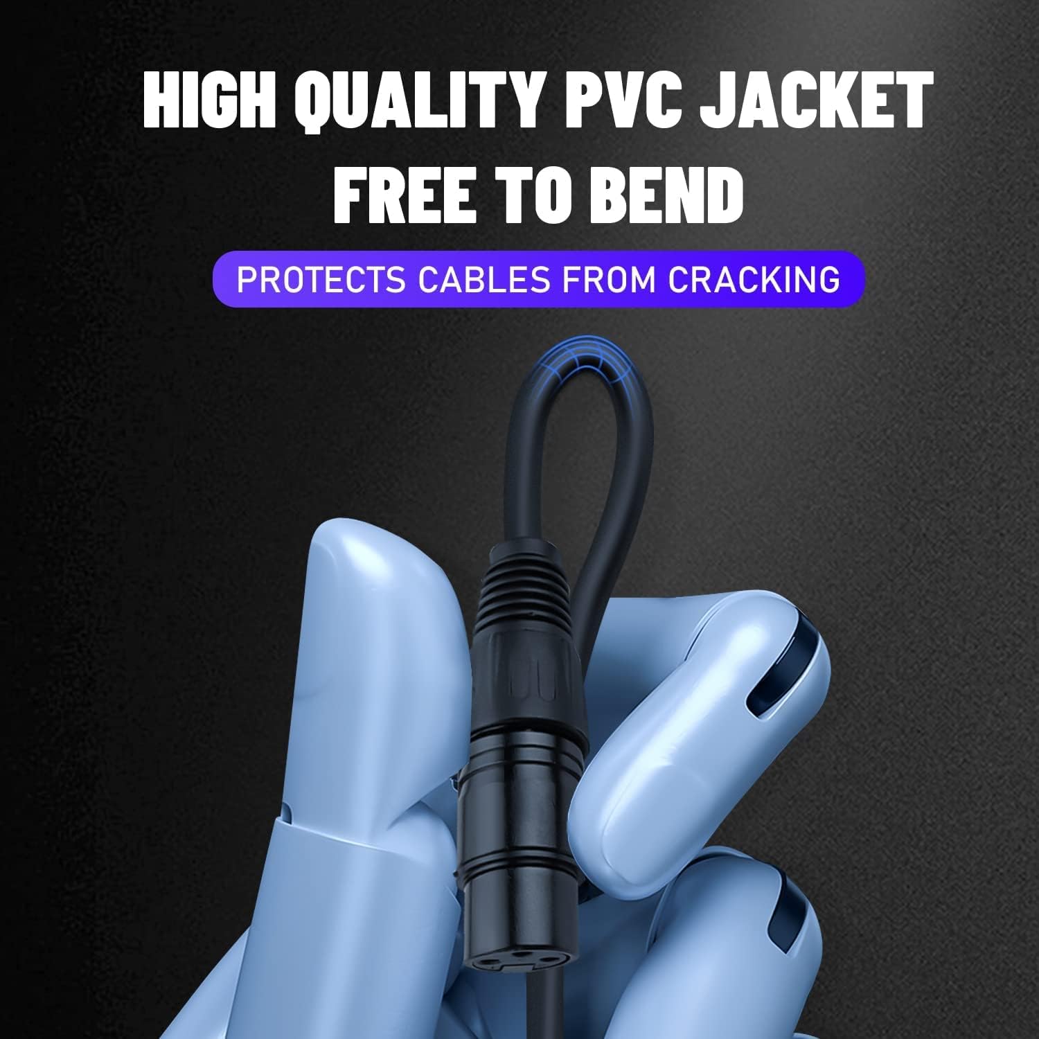 DMX Cable 25 ft, 10 Pack Flexible 3 Pin Signal XLR Male to Female DMX Cable Wire, Suitable for Stage Lighting Signal DMX512 Connection Stage Light Cables for Stage Lighting Input & Output