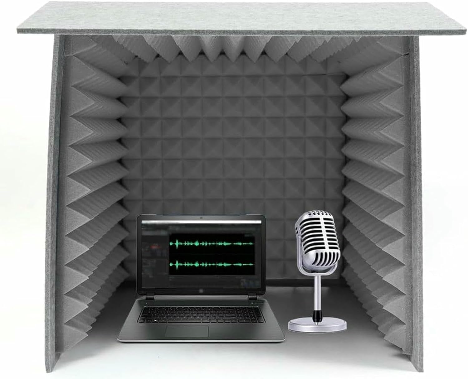 Microphone Isolation Booth, Portable Desktop Soundproof Cover, Vocal Sound Absorbing Shield, for Podcasts Singing Broadcasting