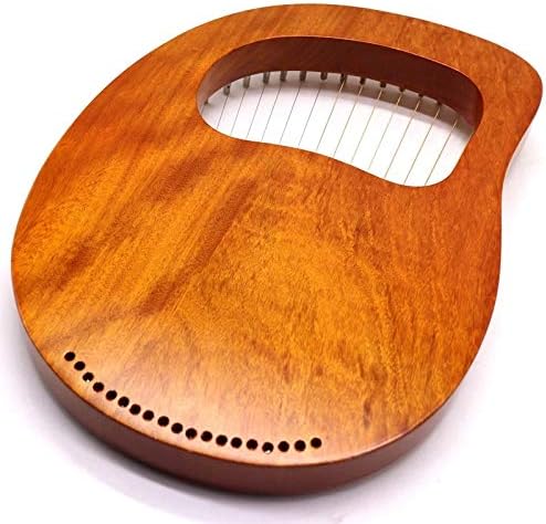 Lyre Harp 19 String Solid Wood String Instrument Heptachord Mahogany with Tuning Wrench, Picks and Bag, Best Gift for Beginners Music Lovers (Color : H)