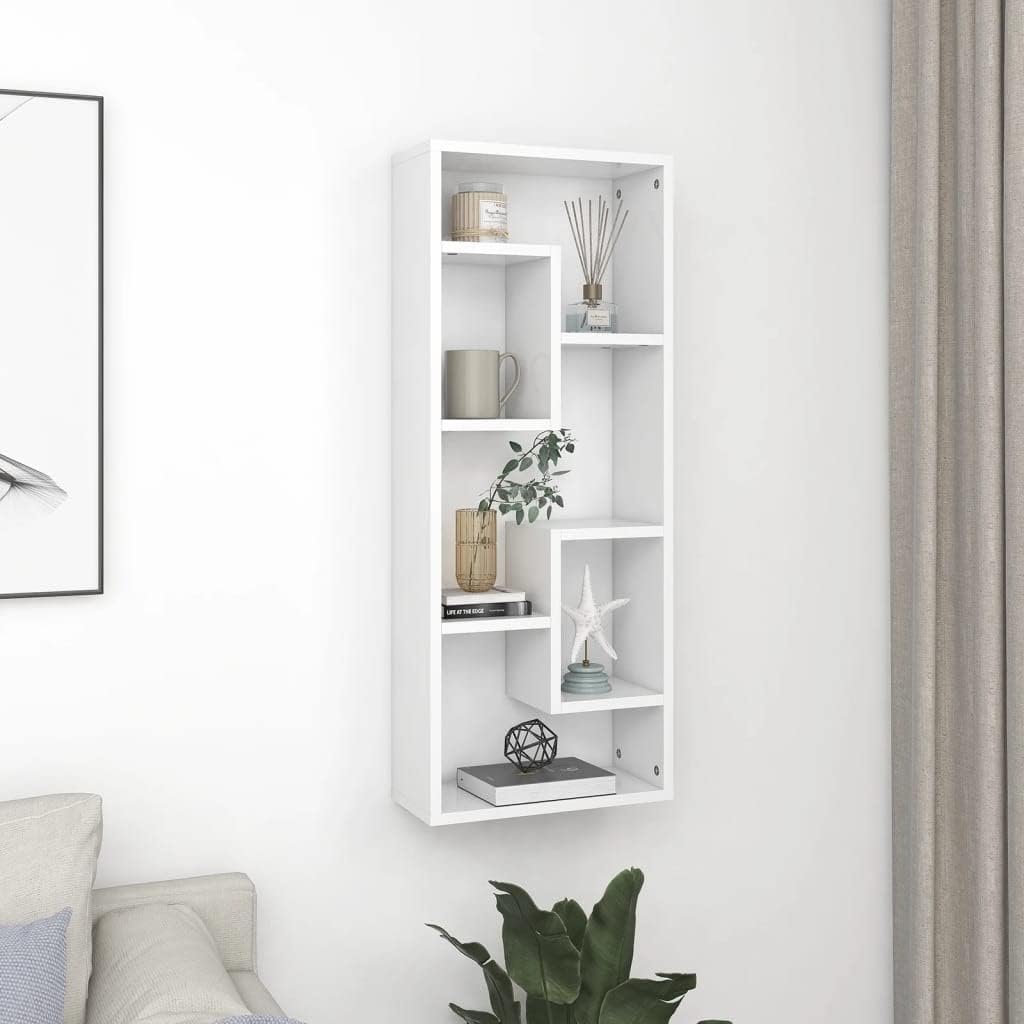 Wall Shelf,Wall Mounted Display Floating Wall Shelf Hanging Wall Display Shelves for Living Room White 14.2