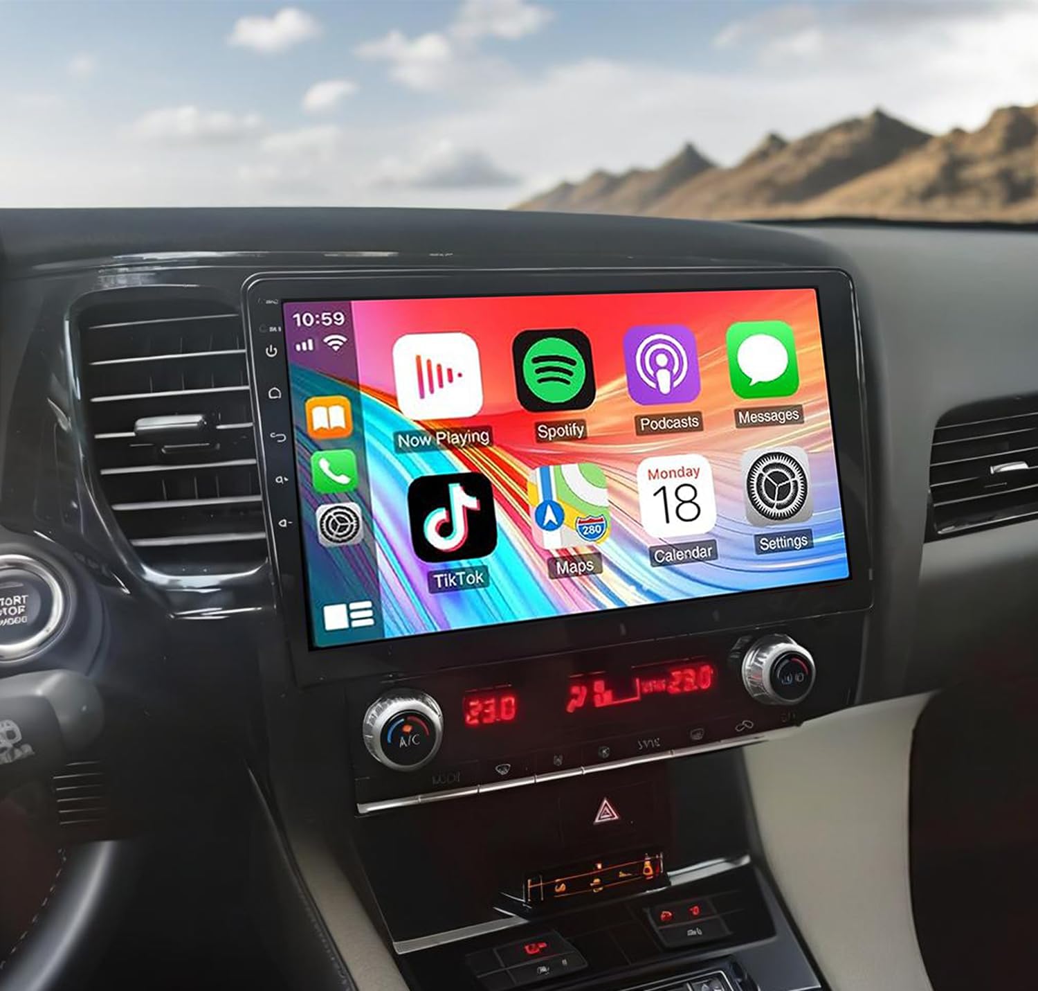 Car Stereo for Mitsubishi Outlander 2018-2021,7 Inch Android 13 Double Din Car Radio with Carplay & Android Auto, in-Dash Navigation Radio with BT Mirror Link WiFi FM Radio & Backup Camera-2+32G