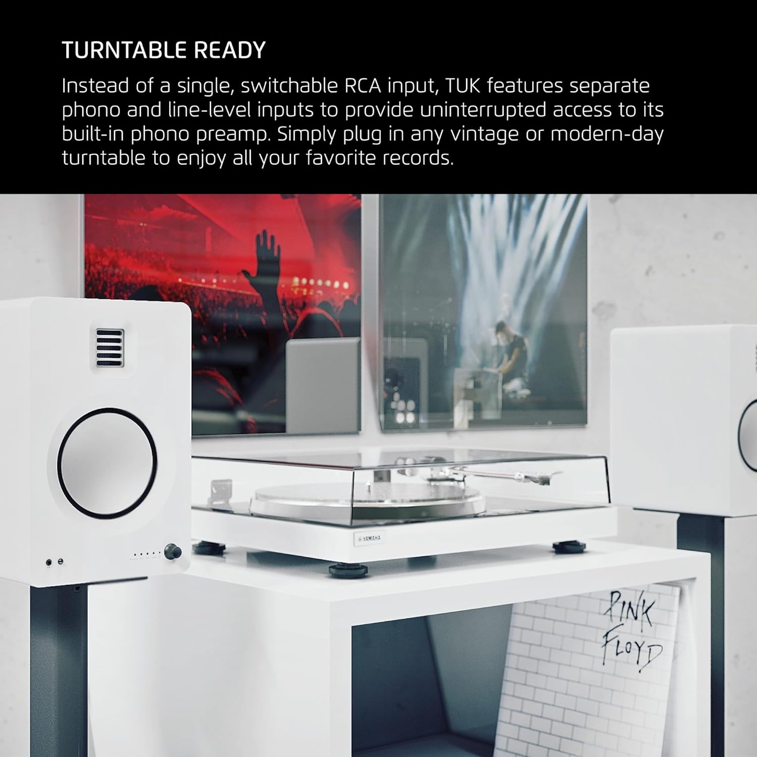 Kanto TUK Powered Speaker with Headphone Out | Built-in USB DAC | Dedicated RCA with Phono Pre-amp | Bluetooth | AMT Tweeter | 5.25