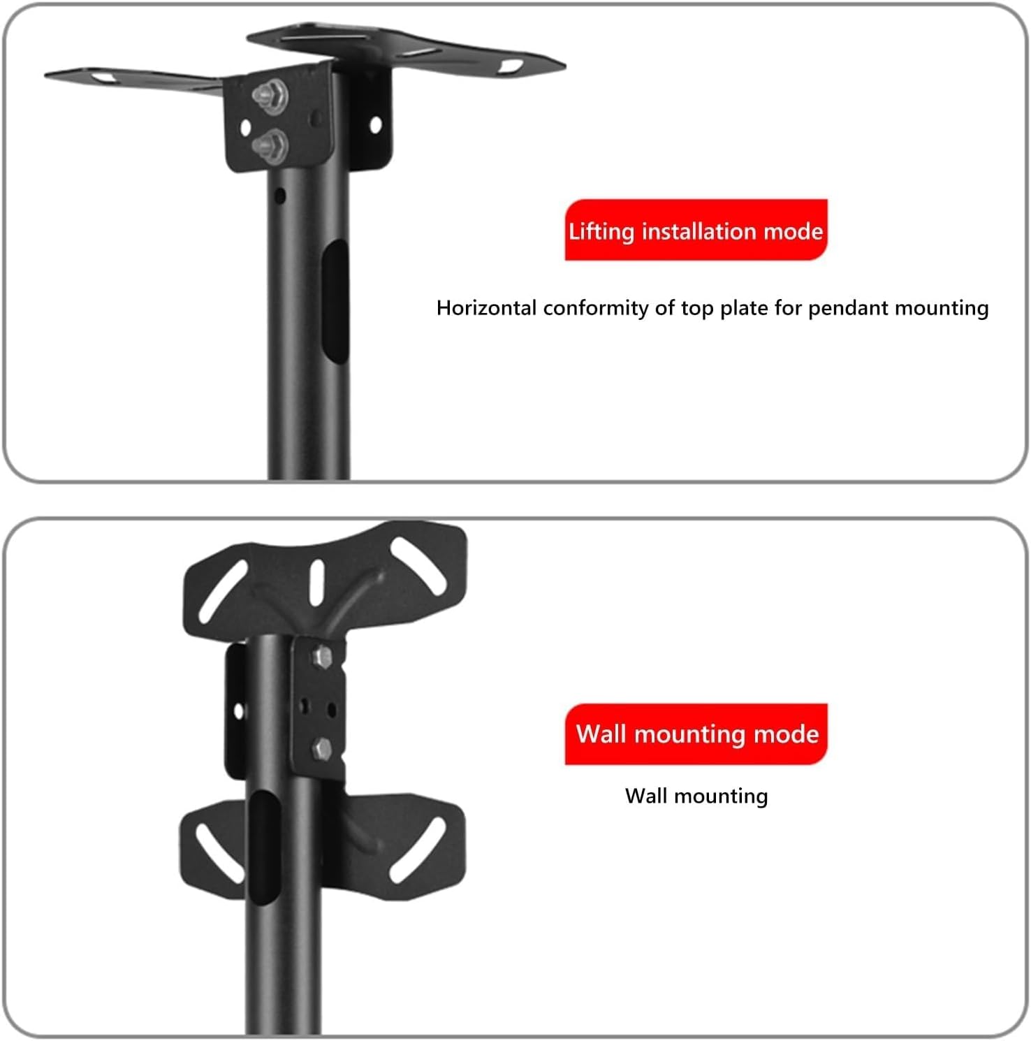 Monitor Mount,tv Wall Mount, Adjustable Height Ceiling TV Mount, Full Motion TV Ceiling Mount, for 45-80 Inch TV Swivel and Tilting Bracket, Metal Expansion Scr(One Colo