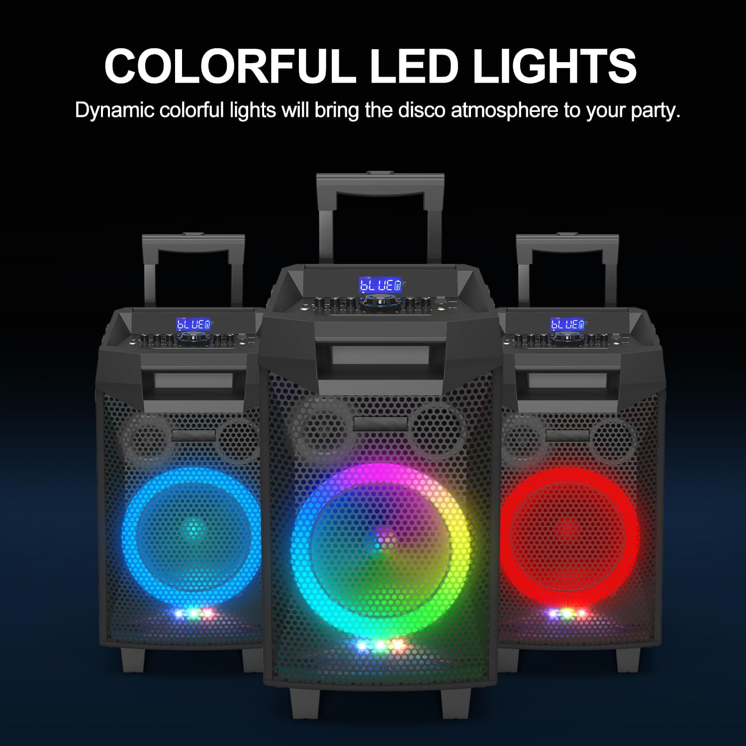 VeGue Karaoke Machine, Bluetooth Speaker PA System for Adults & Kids with 2 Wireless Microphones, 8'' Subwoofer, Wireless Singing Machine for Christmas Party, Wedding, Gathering(VS-0866)