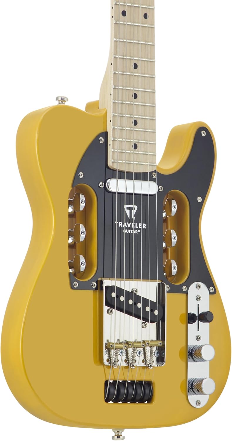 Traveler Guitar EG-3 (Butterscotch Blonde) Electric Travel Guitar | Lightweight, Portable, Headless, Practice Guitar w/Gig Bag