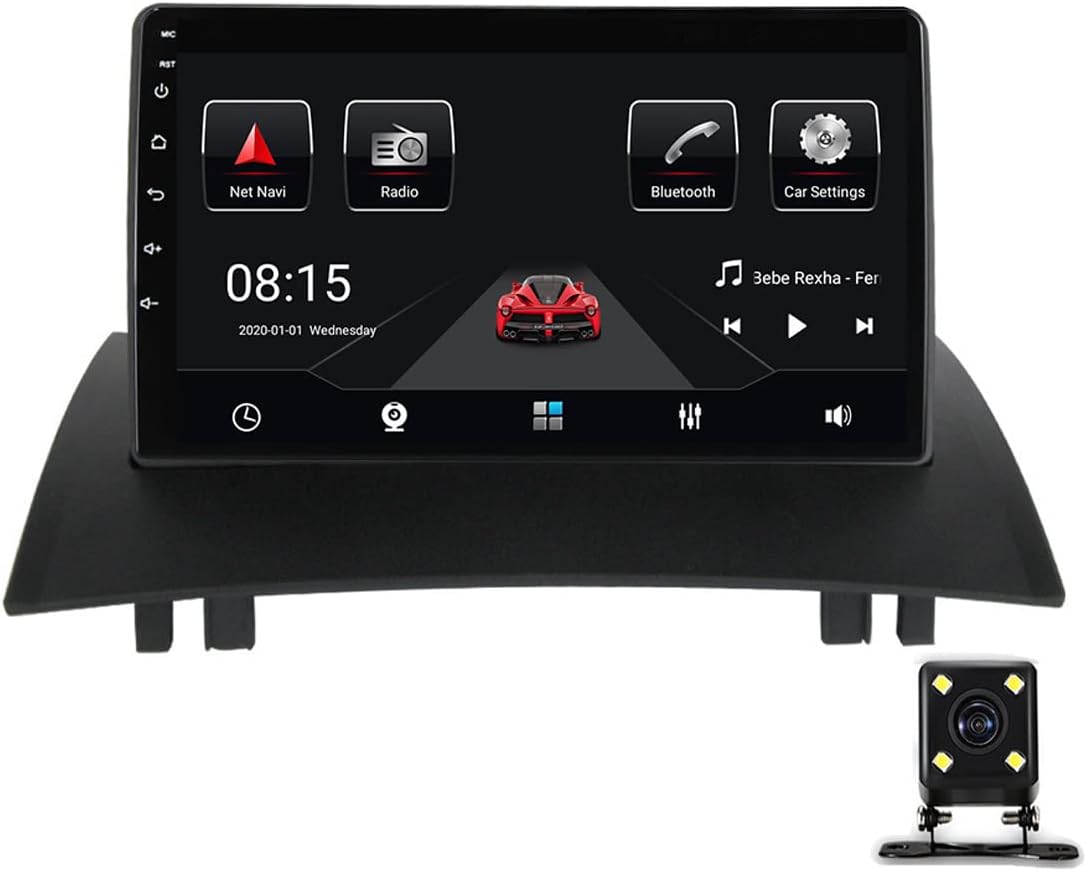 Double Din Car Stereo Radio with Bluetooth 9 Inch Touch Screen FM Receiver MP5 Car Player for Renault Megane 2 2002-2009 Support Backup Camera/Steering Wheel Control/Carplay,6g+128g