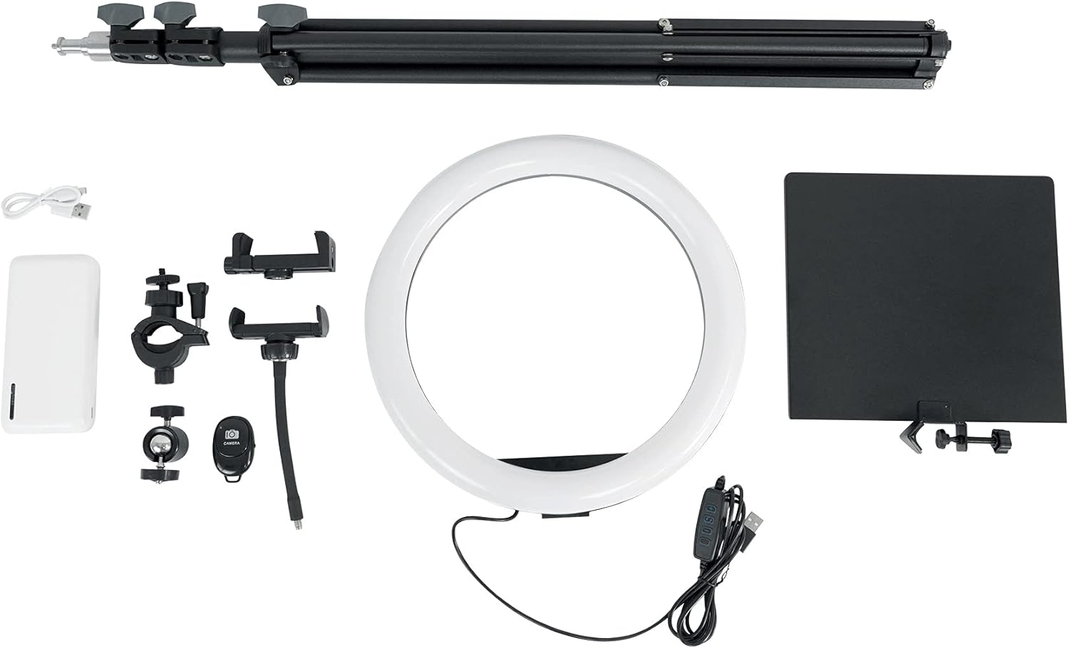 Audiosavings Bundle: Vocopro Steamer-Desktop USB Audio Interface with Microphone for Live Streaming Bundle with Rockville RMC-XLR Wired Mic, HALO 12 TRIPOD Selfie Light, (1) GN20 Mic Stand (4 Items)