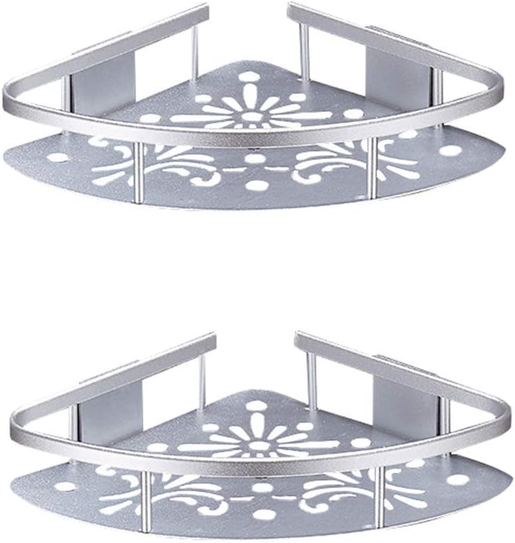Bathroom 2-Tier Corner Shelves Wall Mount er Shelves Bathroom Wall Triangular Rack Storage Holder