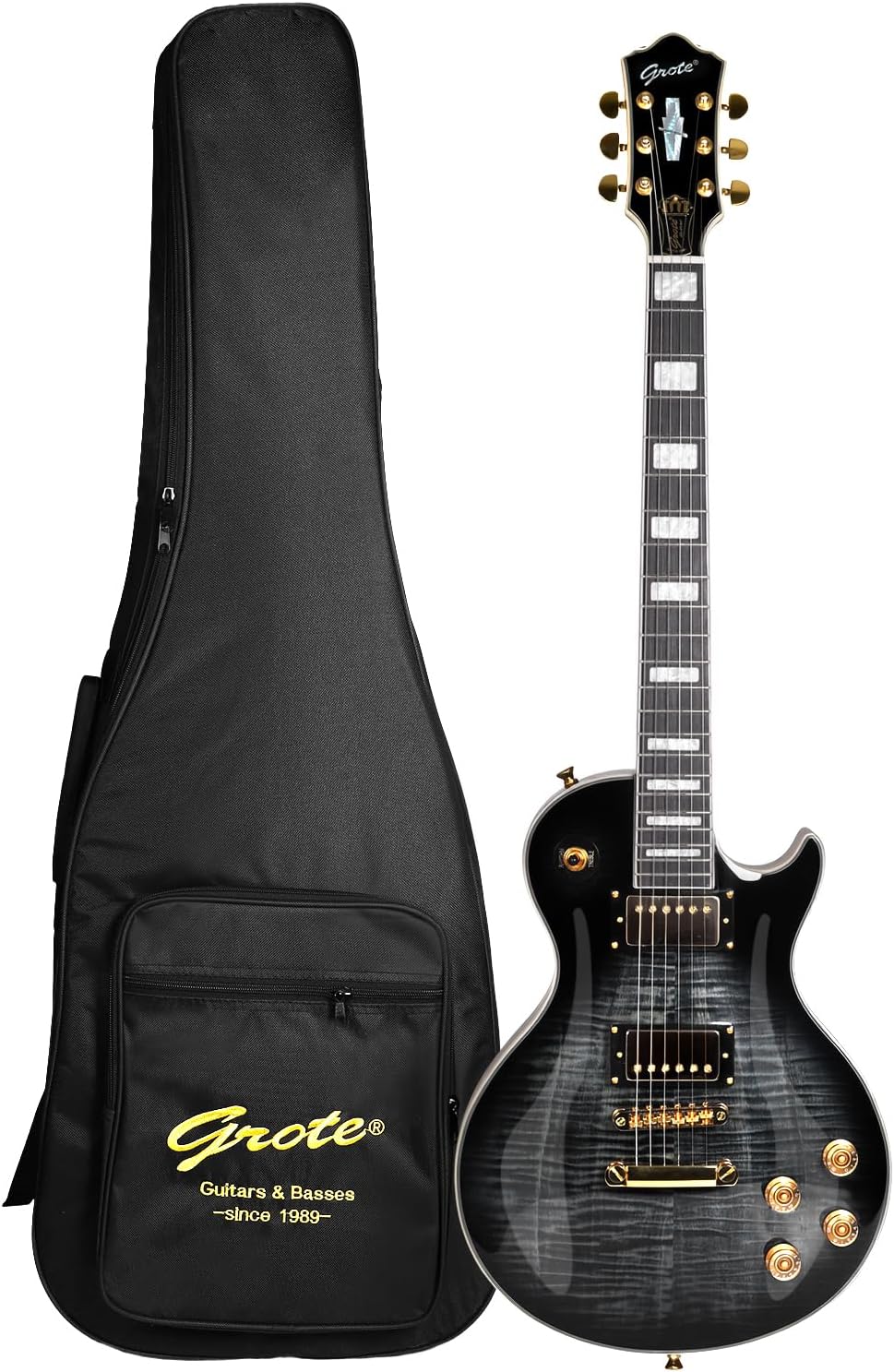 LP Electric Guitar Solid Body Electric Guitar Mahogany Neck Rosewood Fretboard Mahogany Body Stainless Frets Electric Guitar(GTLP-LM1-black)